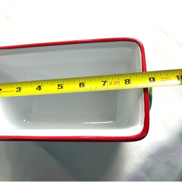 Christmas Loaf Pan by Teleflora with Holly Design Oven to Table Heavy 8.5” - Picture 5 of 8